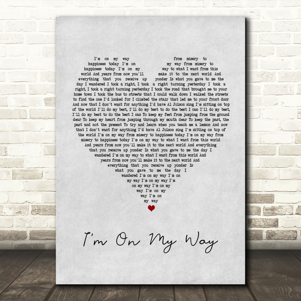 The Proclaimers I'm On My Way Grey Heart Song Lyric Music Print