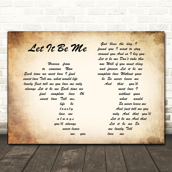 Elvis Presley Let It Be Me Man Lady Couple Song Lyric Music Print