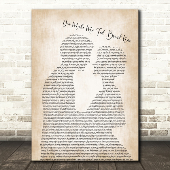 Simply Red You Make Me Feel Brand New Man Lady Bride Groom Wedding Song Lyric Music Print