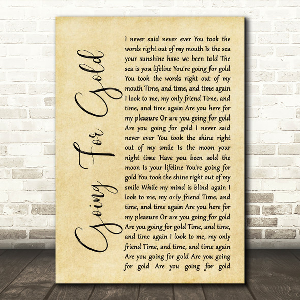 Shed Seven Going For Gold Rustic Script Song Lyric Music Print