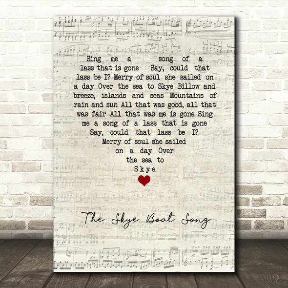 Bear McCReary The Skye Boat Song Script Heart Song Lyric Music Print