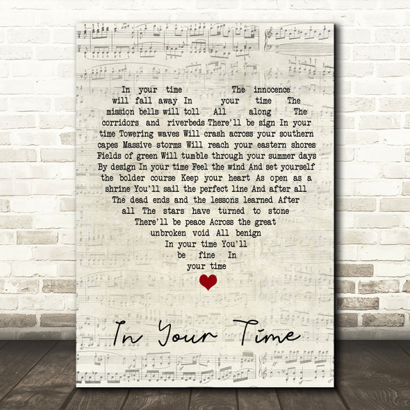 Bob Seger In Your Time Script Heart Song Lyric Music Print