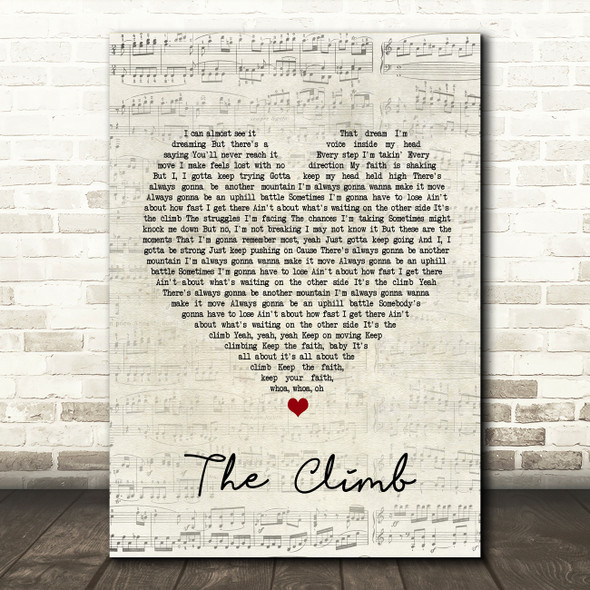 Miley Cyrus The Climb Script Heart Song Lyric Music Print