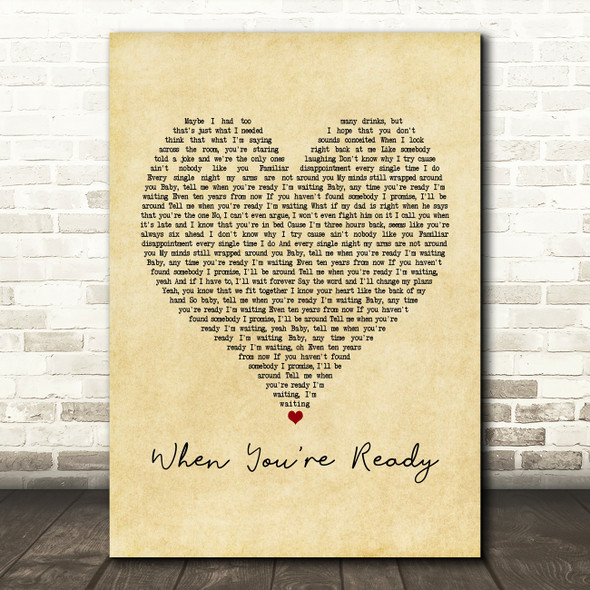 Shawn Mendes When You're Ready Vintage Heart Song Lyric Music Print