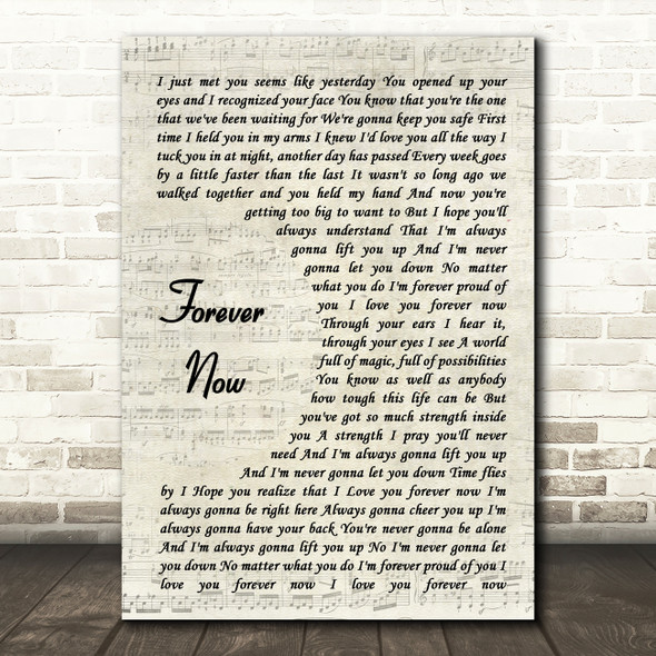 Michael Buble Forever Now Vintage Script Song Lyric Music Print
