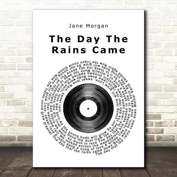 Jane Morgan The Day the Rains Came Vinyl Record Song Lyric Music Print