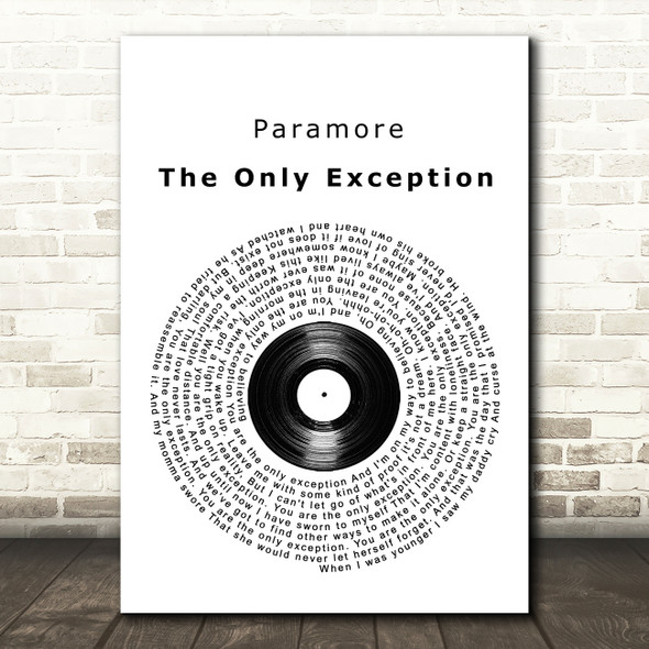 Paramore The Only Exception Vinyl Record Song Lyric Music Print