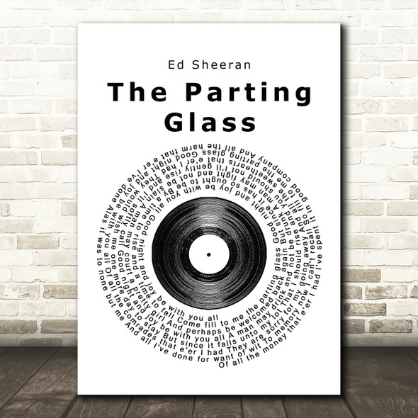 Ed Sheeran The Parting Glass Vinyl Record Song Lyric Music Print