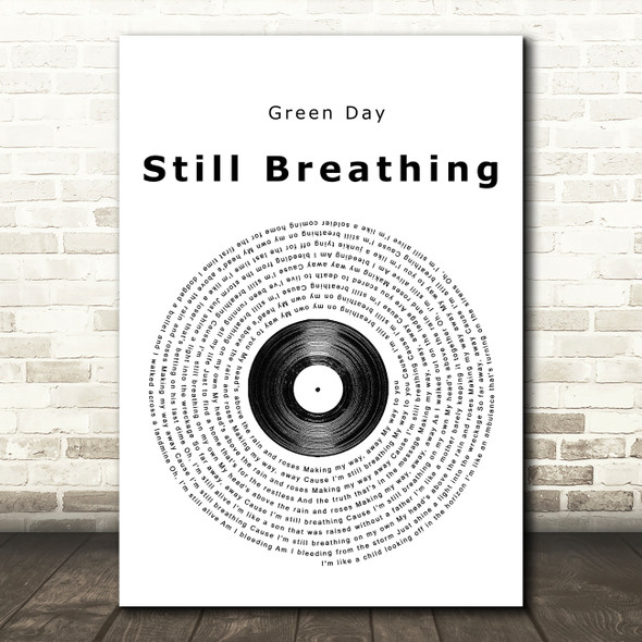 Green Day Still Breathing Vinyl Record Song Lyric Music Print