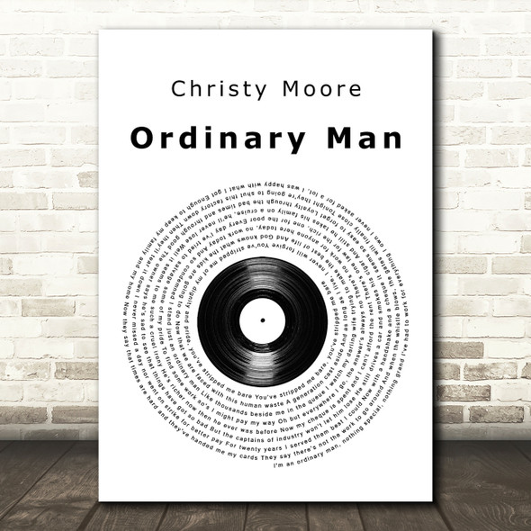 Christy Moore Ordinary Man Vinyl Record Song Lyric Music Print