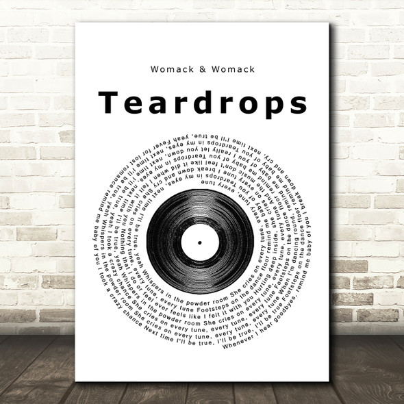 Womack & Womack Teardrops Vinyl Record Song Lyric Music Print