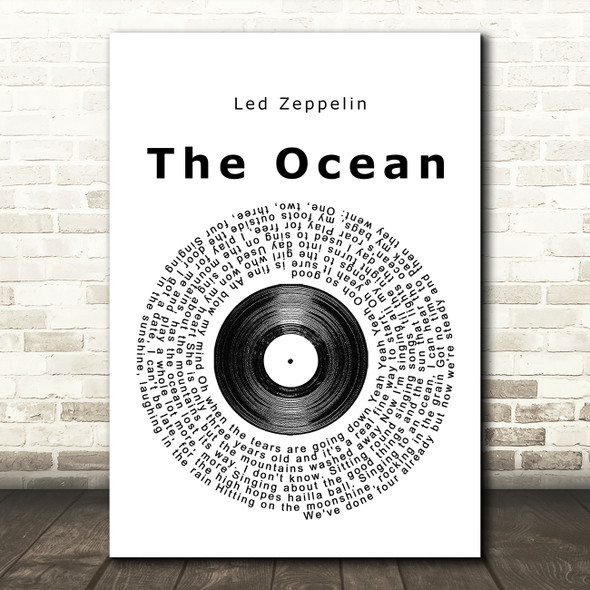 Led Zeppelin The Ocean Vinyl Record Song Lyric Music Print