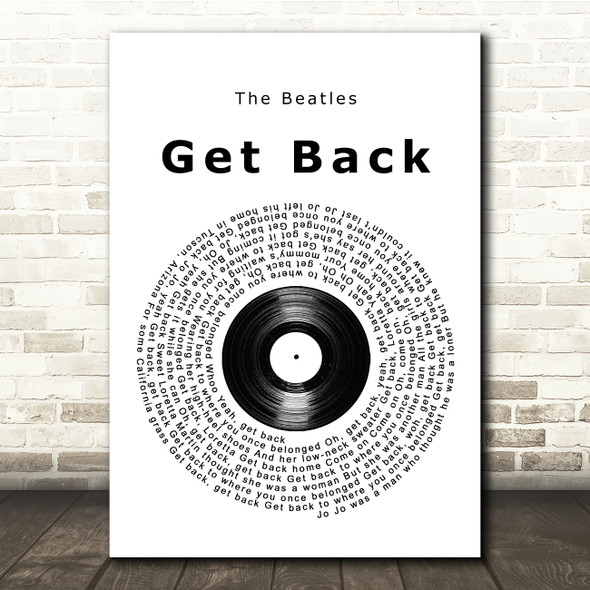 The Beatles Get Back Vinyl Record Song Lyric Music Print