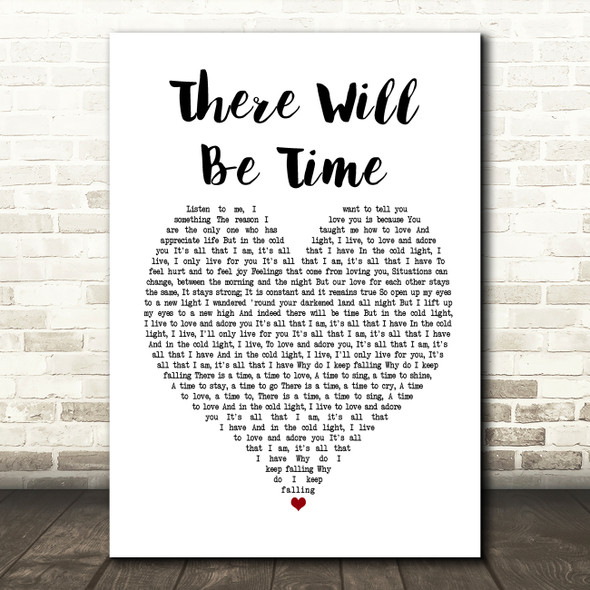 Mumford & Sons and Baaba Maal There Will Be Time White Heart Song Lyric Music Print