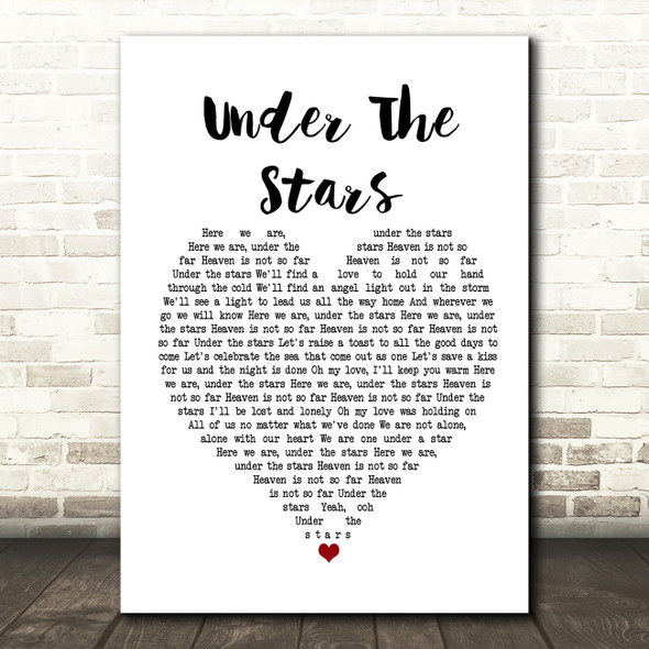 John Legend Under The Stars White Heart Song Lyric Music Print