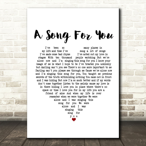 The Carpenters A Song For You White Heart Song Lyric Music Print