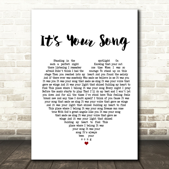 Garth Brooks It's Your Song White Heart Song Lyric Music Print
