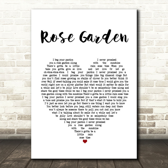 Lynn Anderson Rose Garden White Heart Song Lyric Music Print