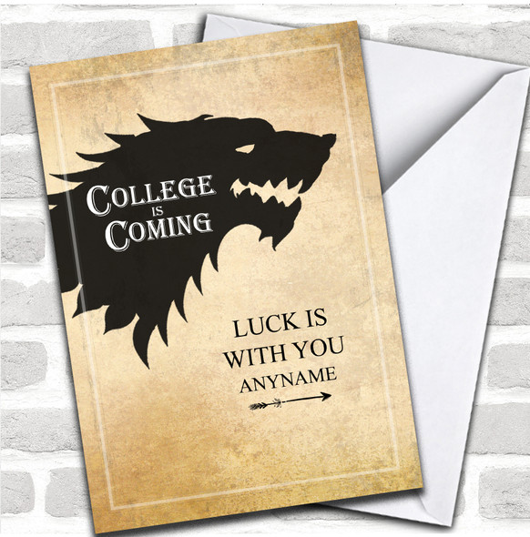 Game Of Thrones Luck Is With You College Good Luck Personalized Card