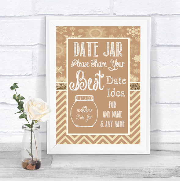 Brown Winter Date Jar Guestbook Personalized Wedding Sign