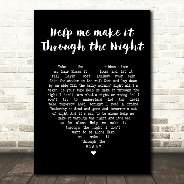 Gladys Knight Help Me Make It Through The Night Black Heart Song Lyric Music Print