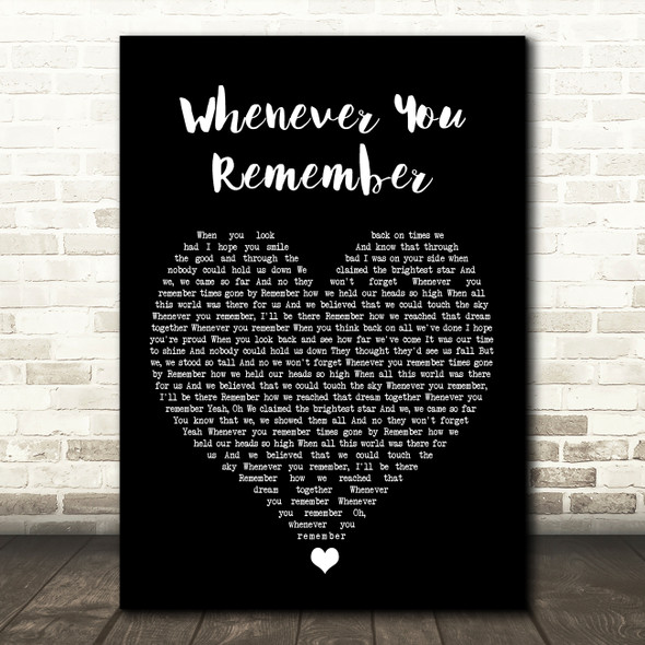 Carrie Underwood Whenever You Remember Black Heart Song Lyric Music Print