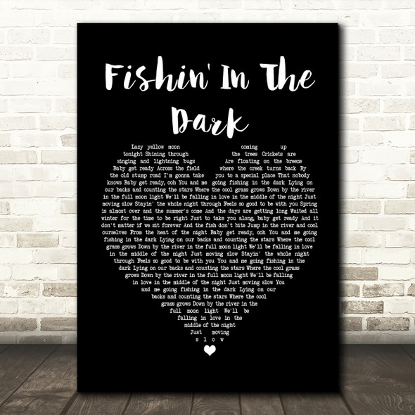 Nitty Gritty Dirt Band Fishin' In The Dark Black Heart Song Lyric Music Print