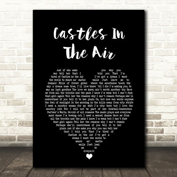 Don McLean Castles In The Air Black Heart Song Lyric Music Print