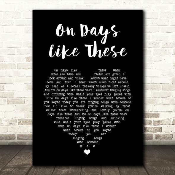 Matt Monro On Days Like These Black Heart Song Lyric Music Print