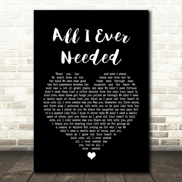 Bret Michaels All I Ever Needed Black Heart Song Lyric Music Print