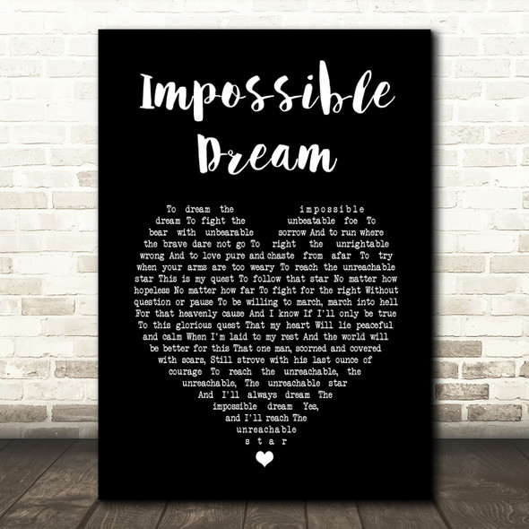 Luther Vandross Impossible Dream Black Heart Song Lyric Music Print