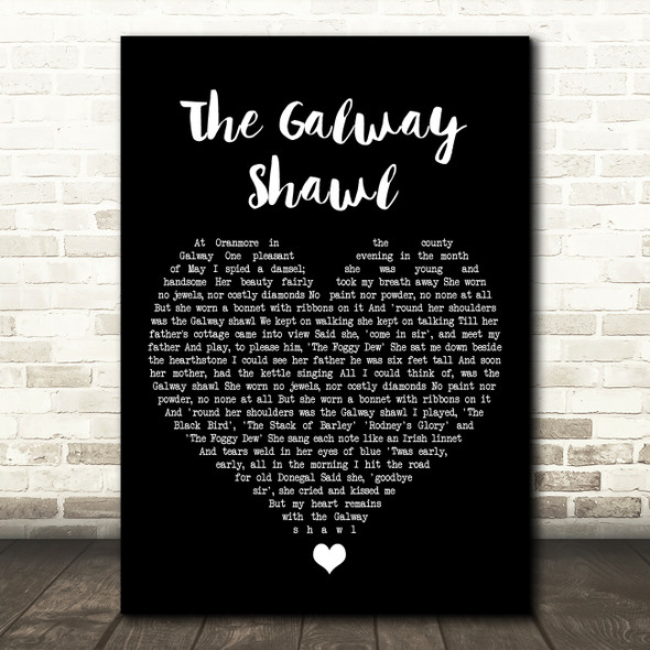 The Dubliners The Galway Shawl Black Heart Song Lyric Music Print