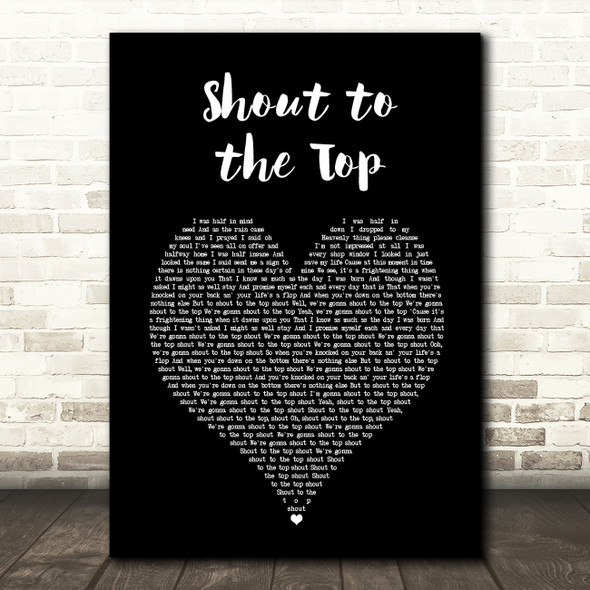Paul Weller Shout to the Top Black Heart Song Lyric Music Print