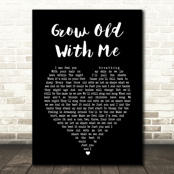 Tom Odell Grow Old With Me Black Heart Song Lyric Music Print