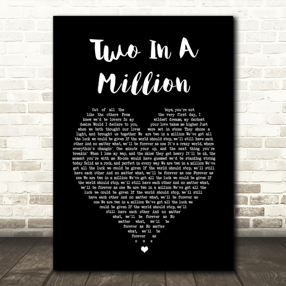 S Club 7 Two In A Million Black Heart Song Lyric Music Print