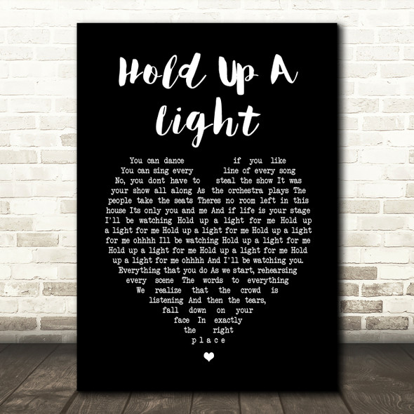 Take That Hold Up A Light Black Heart Song Lyric Music Print