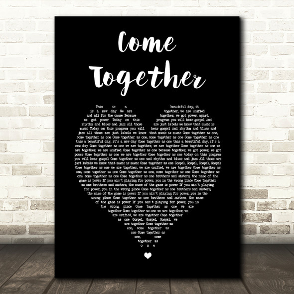 Primal Scream Come Together Black Heart Song Lyric Music Print