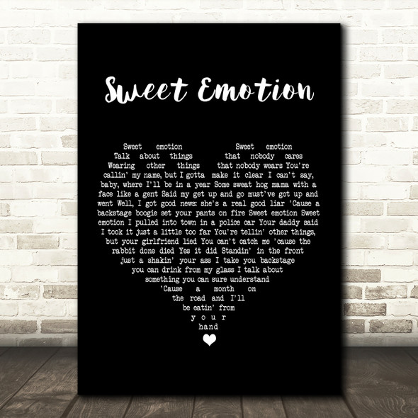 Aerosmith Sweet Emotion Black Heart Song Lyric Music Print