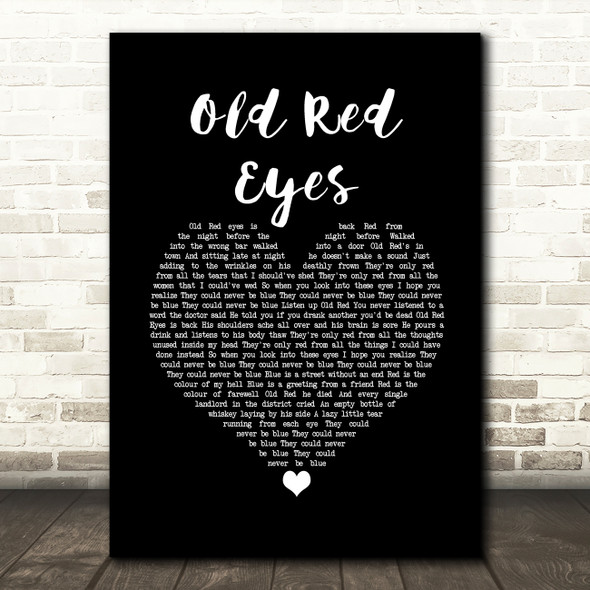 The Beautiful South Old Red Eyes Black Heart Song Lyric Music Print