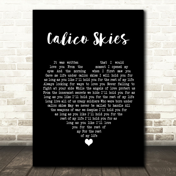 Paul McCartney Calico Skies Black Heart Song Lyric Music Print