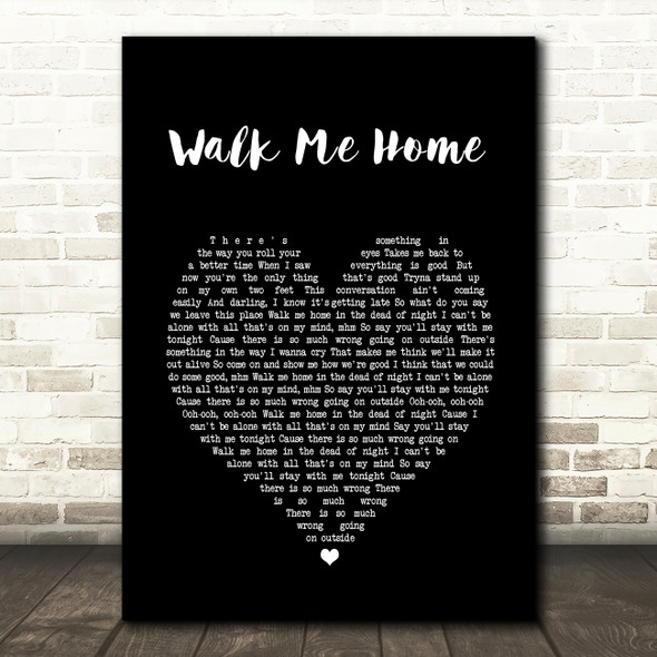 Pink Walk Me Home Black Heart Song Lyric Music Print