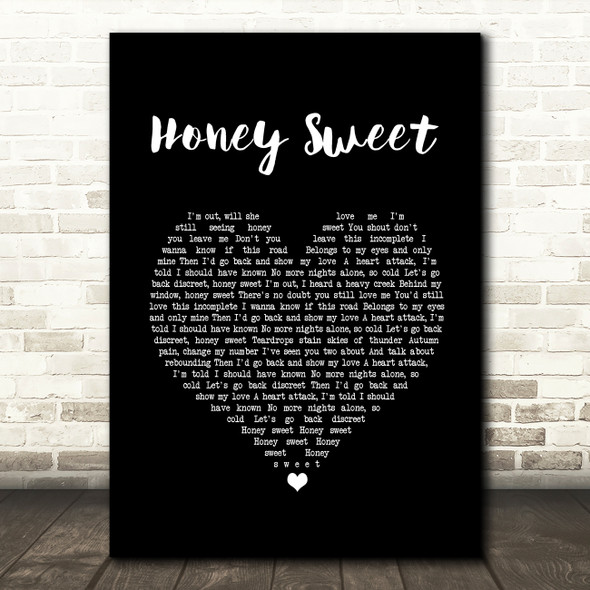 Blossoms Honey Sweet Black Heart Song Lyric Music Print