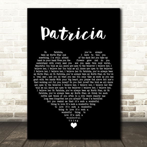 Florence + The Machine Patricia Black Heart Song Lyric Music Print
