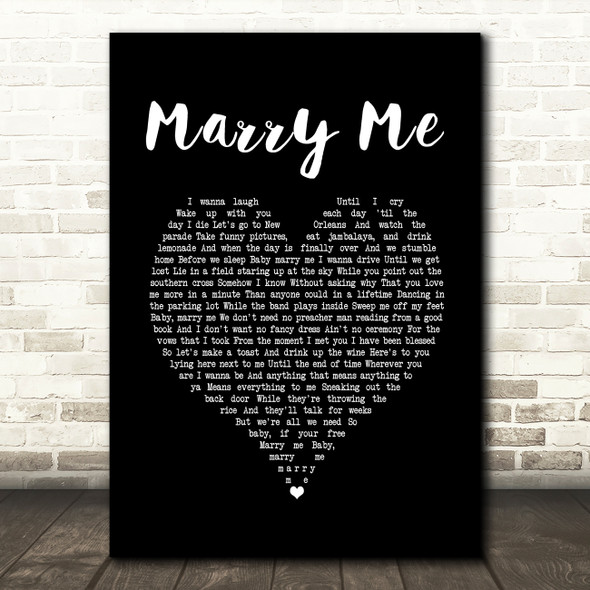 Amanda Marshall Marry Me Black Heart Song Lyric Music Print