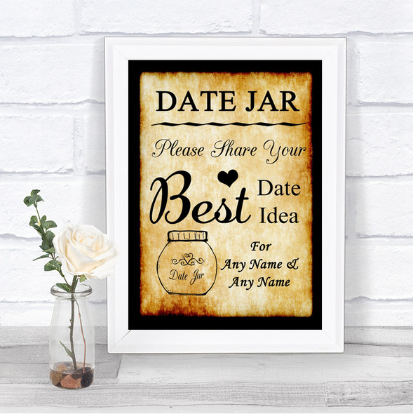 Western Date Jar Guestbook Personalized Wedding Sign