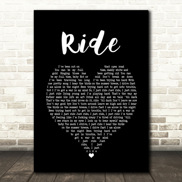 Lana Del Rey Ride Black Heart Song Lyric Music Print