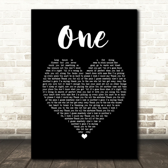 Lewis Capaldi One Black Heart Song Lyric Music Print