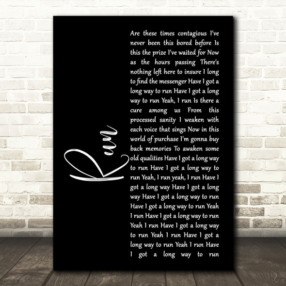 Ed Roland Collective Soul Run Black Script Song Lyric Music Print