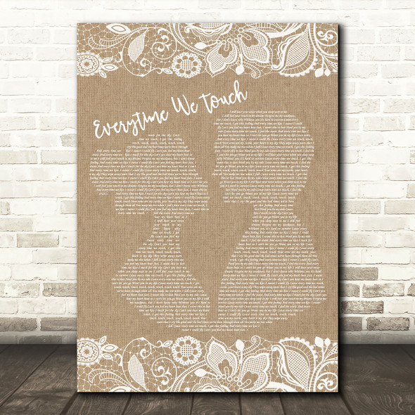 Cascada Everytime We Touch Burlap & Lace Song Lyric Music Print