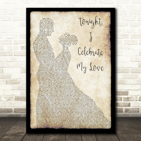 Roberta Flack & Peabo Bryson Tonight, I Celebrate My Love Man Lady Dancing Lyric Music Print